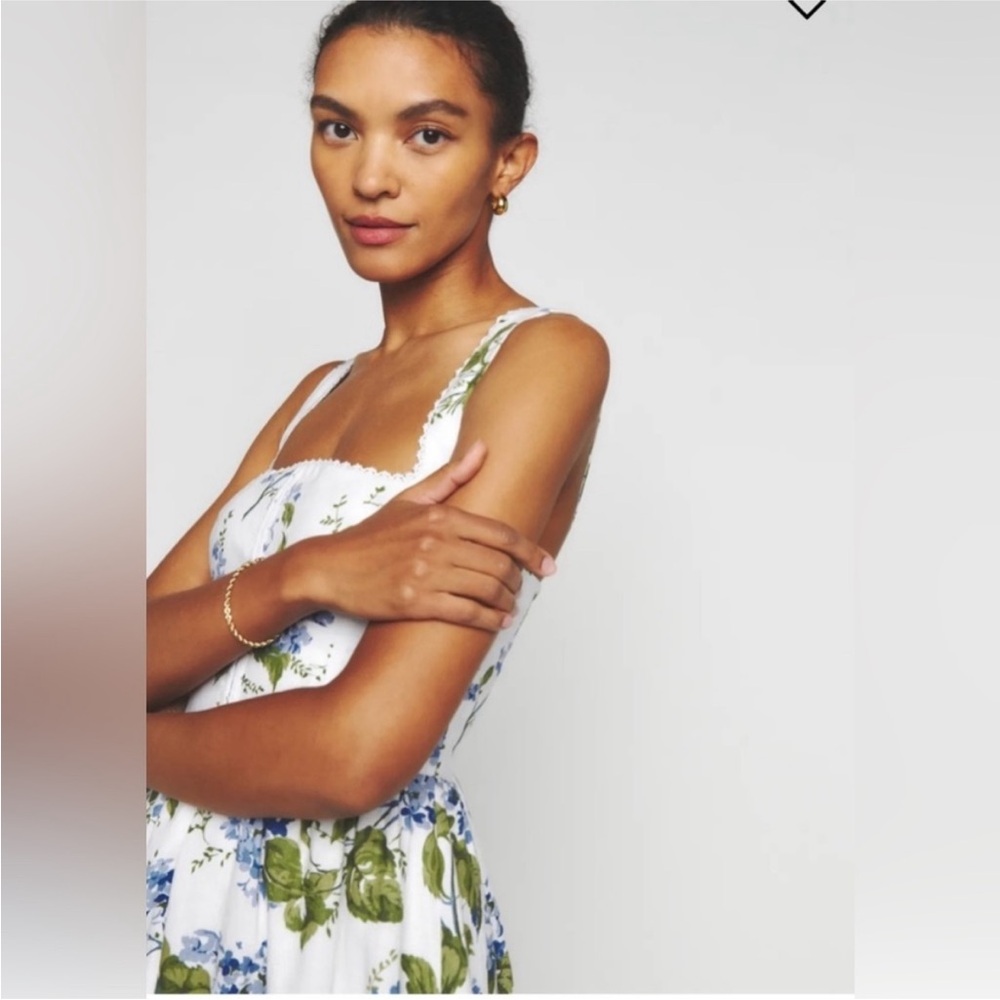 Reformation Tagliatelle Riviera Linen Floral Dress - Picture 11 of 12